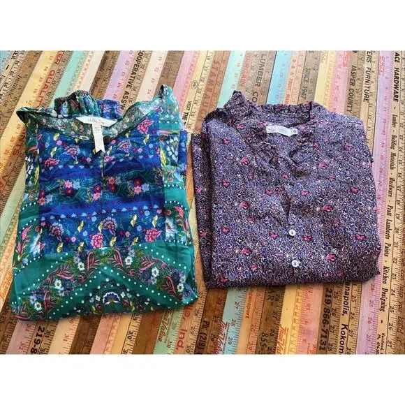Matilda Jane / Carve Designs XL Ditsy Floral Boho Tunic Shirts Tops Lot Of 2 - Picture 11 of 11